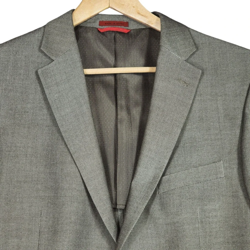 Alfani Slim Fit Blazer 42L Men Gray Single Breasted Suit Jacket Business Wedding